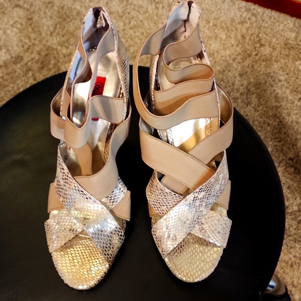 CHI by Falchi Leather Heel Sandals SZ 40